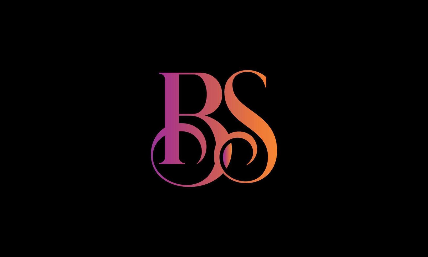 Initial Letter BS Logo. BS Stock Letter Logo Design Free vector template.