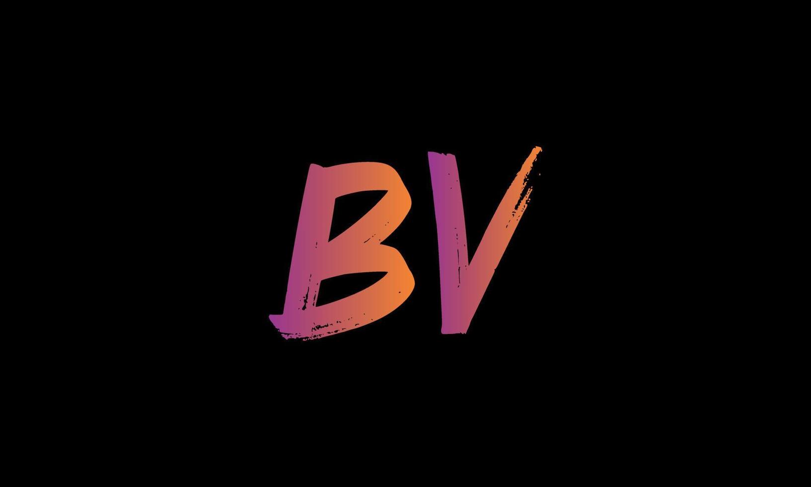 logotipo de la letra inicial bv. Plantilla de vector libre de diseño de logotipo de letra stock de pincel bv.