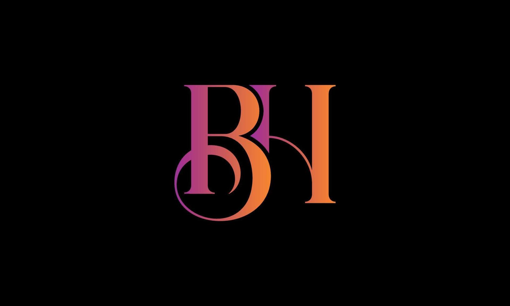 Initial Letter BH Logo. BH Stock Letter Logo Design Pro vector template.