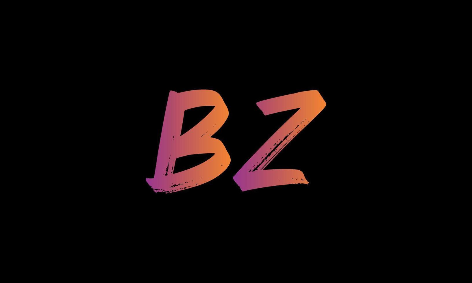 Initial Letter BZ Logo. BZ Brush Stock Letter Logo design Free vector template.