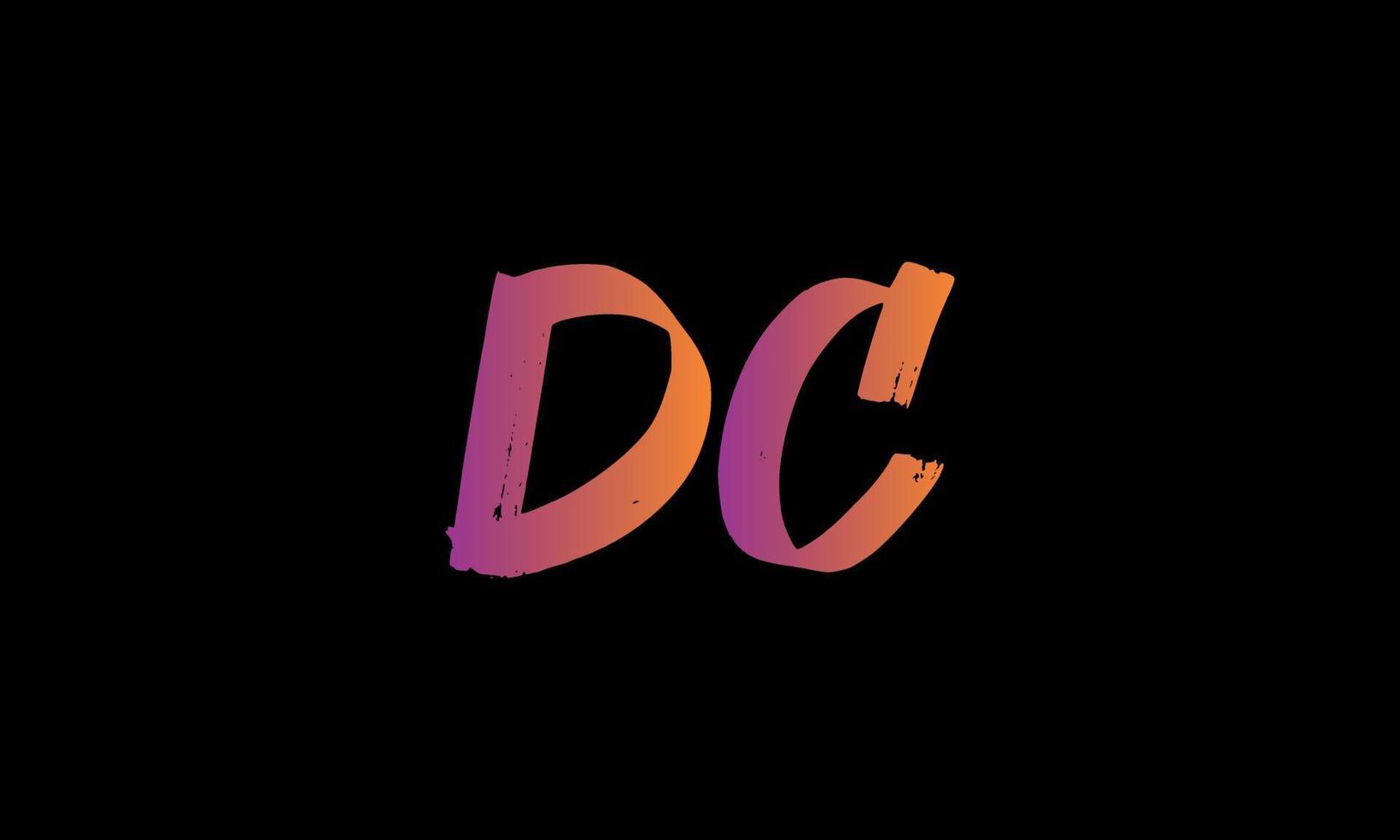 Initial Letter DC Logo. DC Brush Stock Letter Logo design Free vector template.