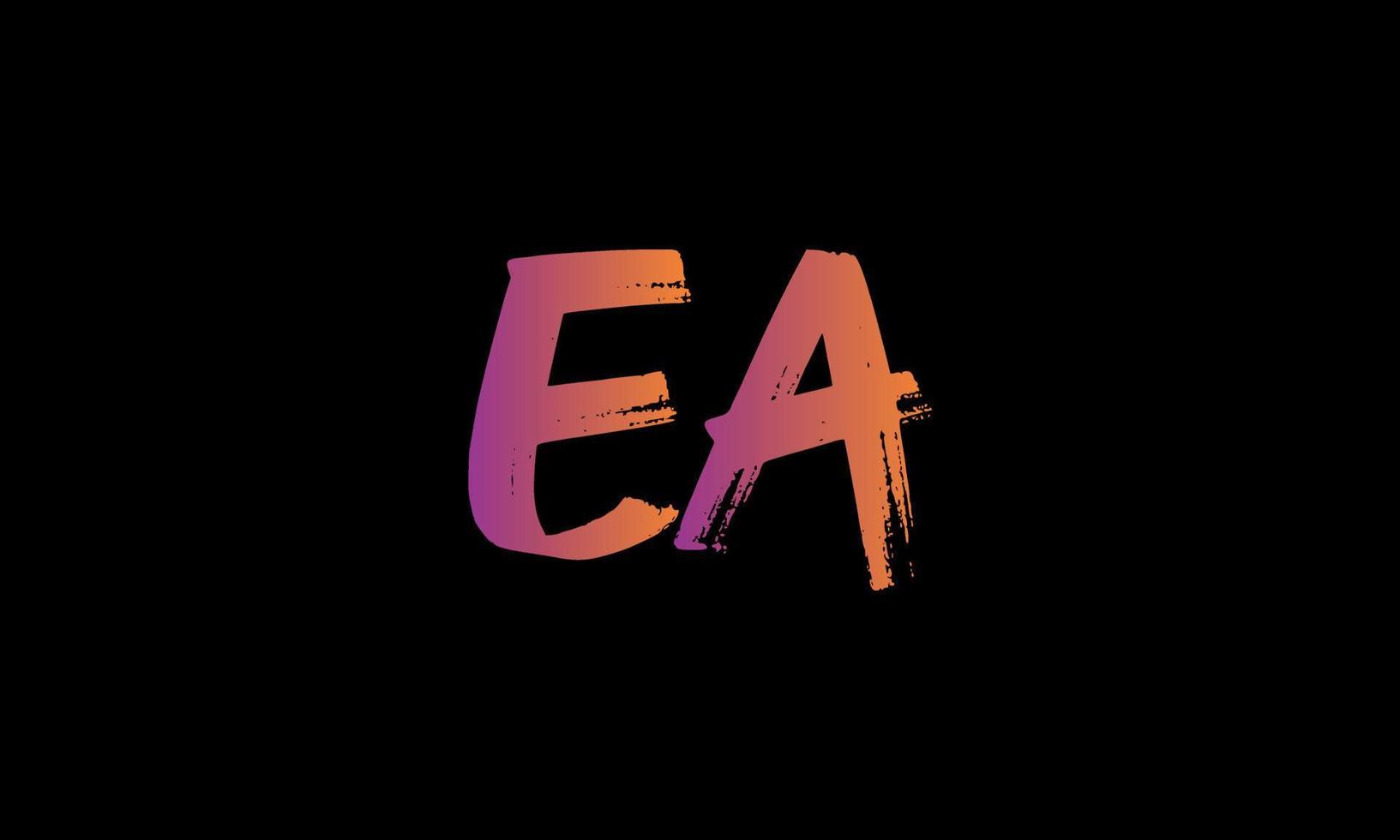 Initial Letter EA Logo. EA Brush Stock Letter Logo Design free vector file.