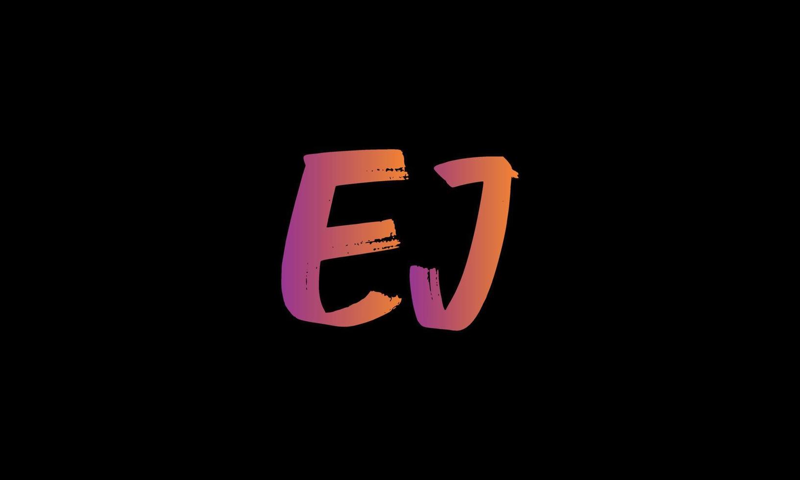 Initial Letter EJ Logo. EJ Brush Stock Letter Logo design vector