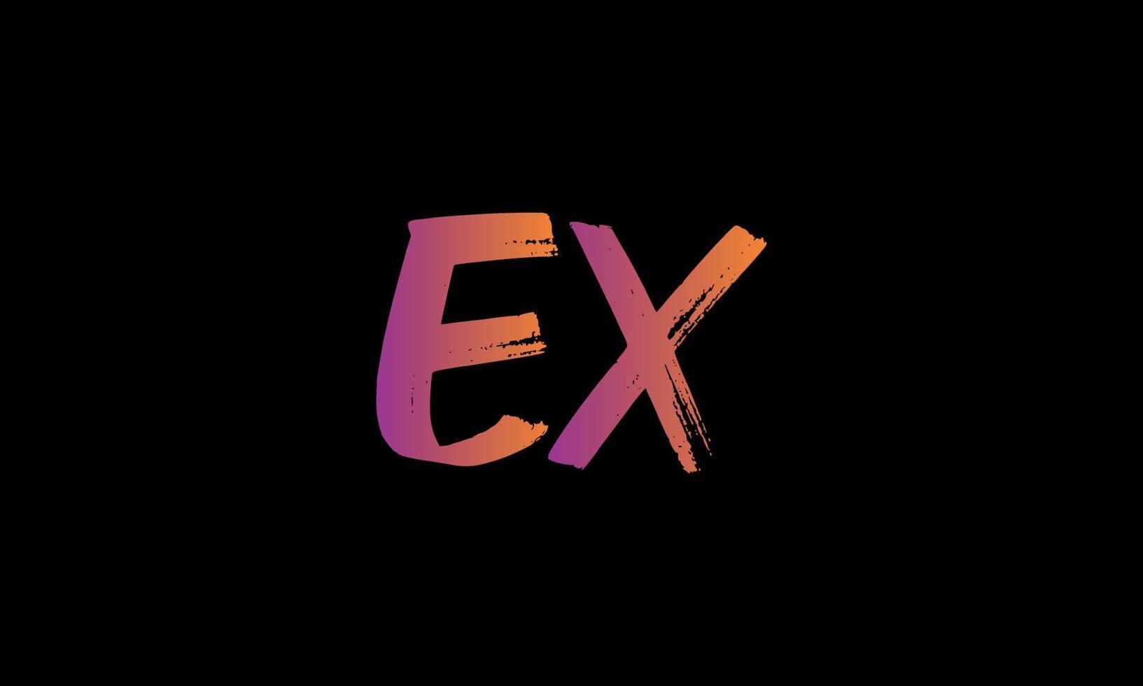 letra inicial ex logotipo. diseño de logotipo de carta de stock de cepillo ex vector