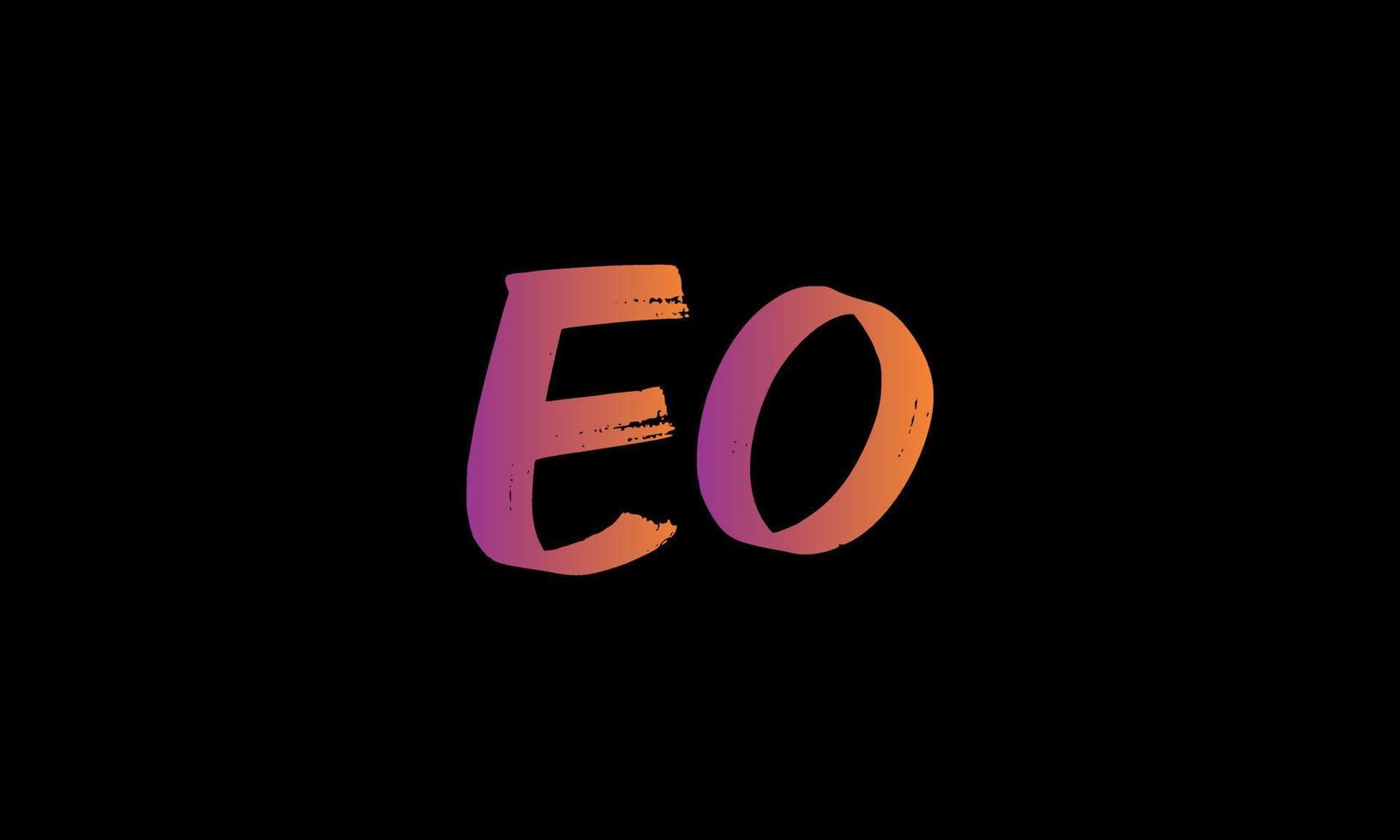 logotipo inicial de la letra eo. diseño de logotipo de carta de stock de pincel eo vector