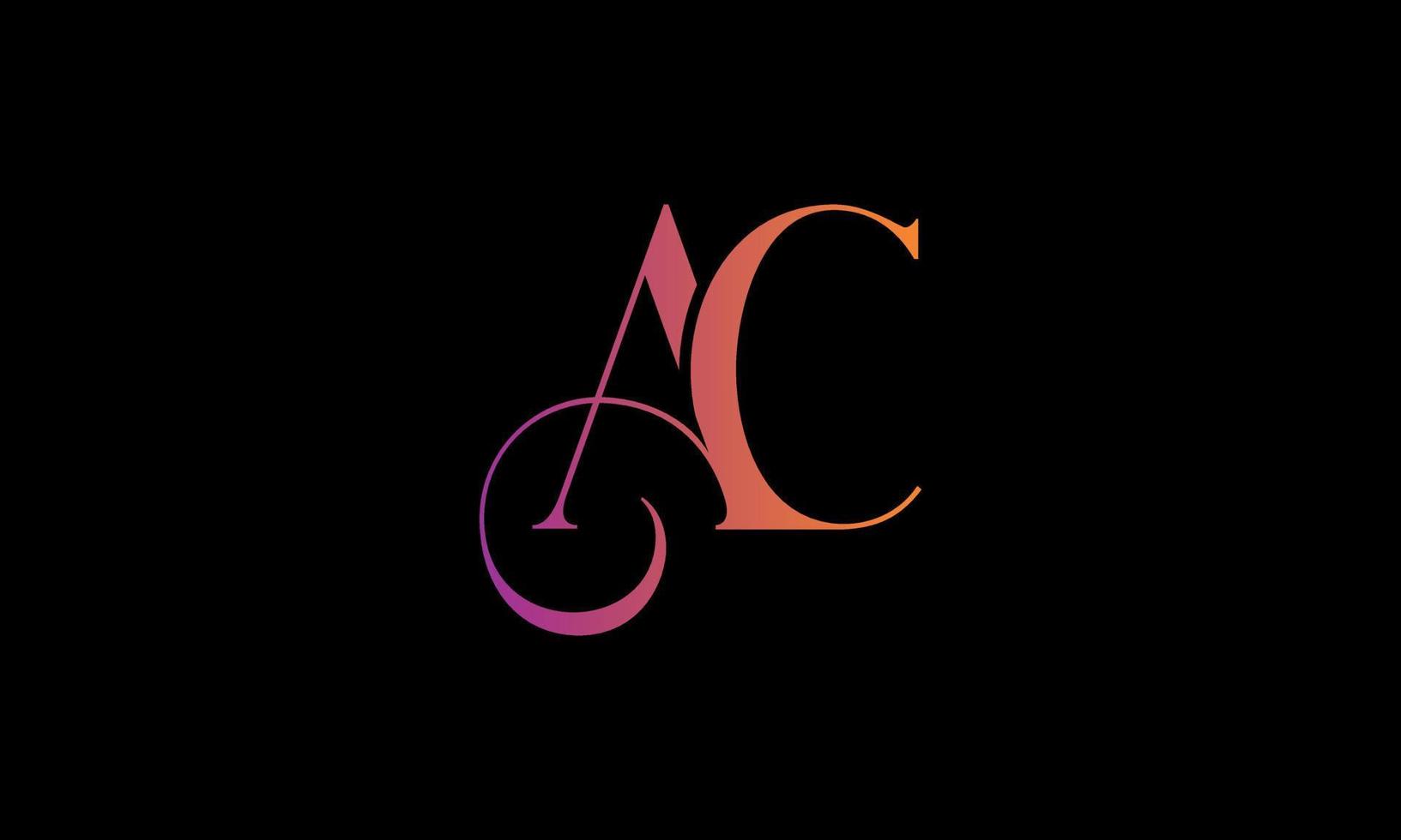 Initial Letter AC Logo. AC Stock Letter Logo Design Pro vector template.