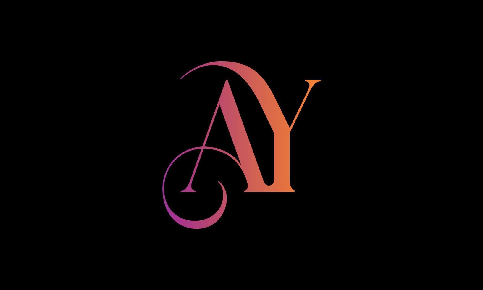 Initial Letter AY Logo. AY Stock Letter Logo Design Pro vector template.