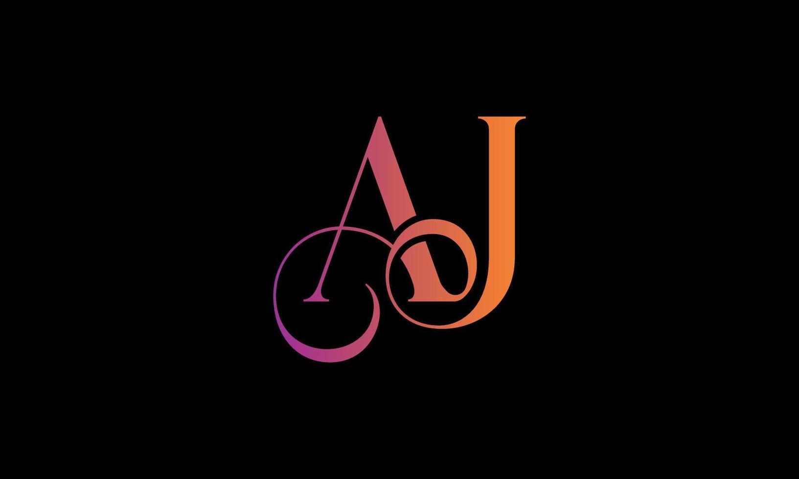 Initial Letter AJ Logo. AJ Stock Letter Logo Design Pro vector template.