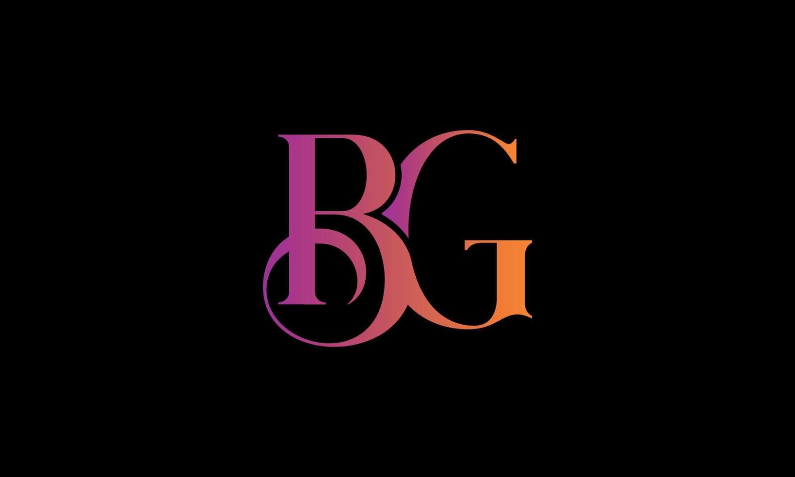 logotipo de la letra inicial bg. Plantilla de vector libre de diseño de logotipo de carta stock bg.