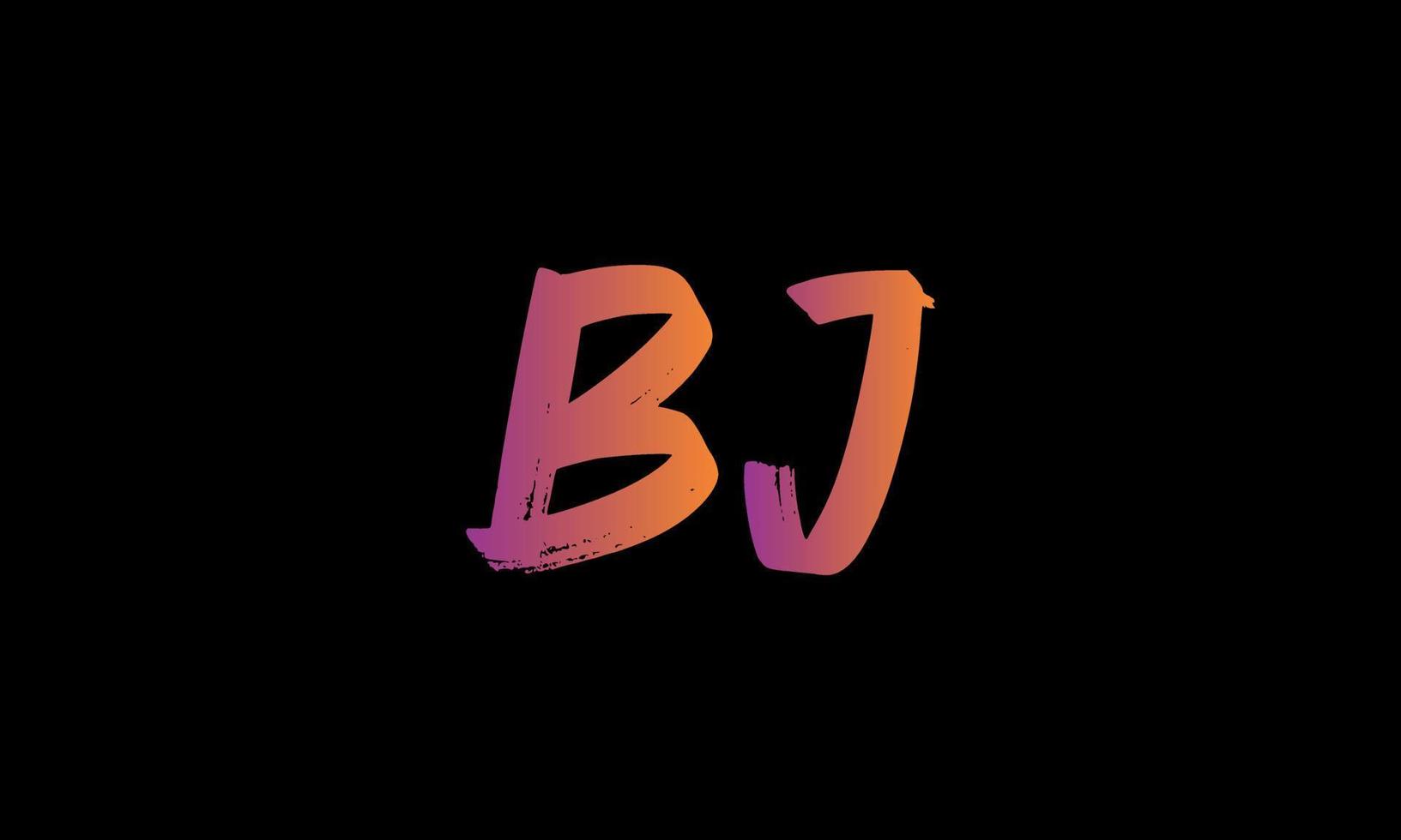 logotipo de la letra inicial bj. plantilla de vector libre de diseño de logotipo de carta stock cepillo bj.