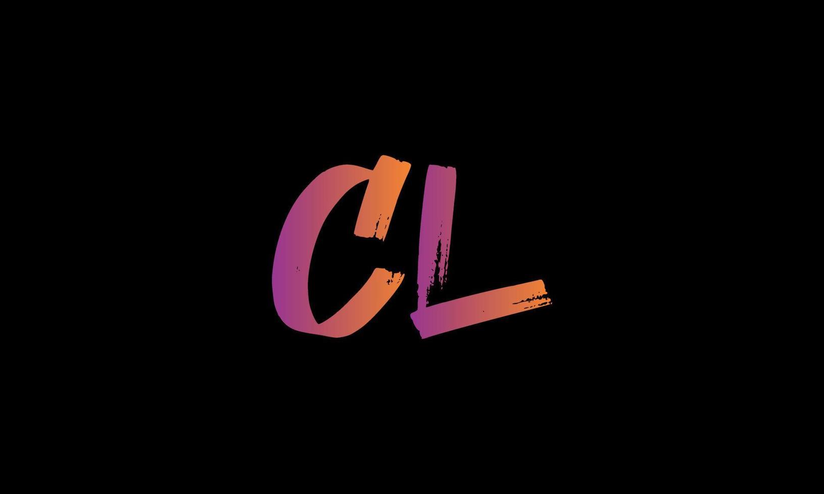 logotipo de la letra inicial cl. plantilla de vector libre de diseño de logotipo de carta de stock de pincel cl.