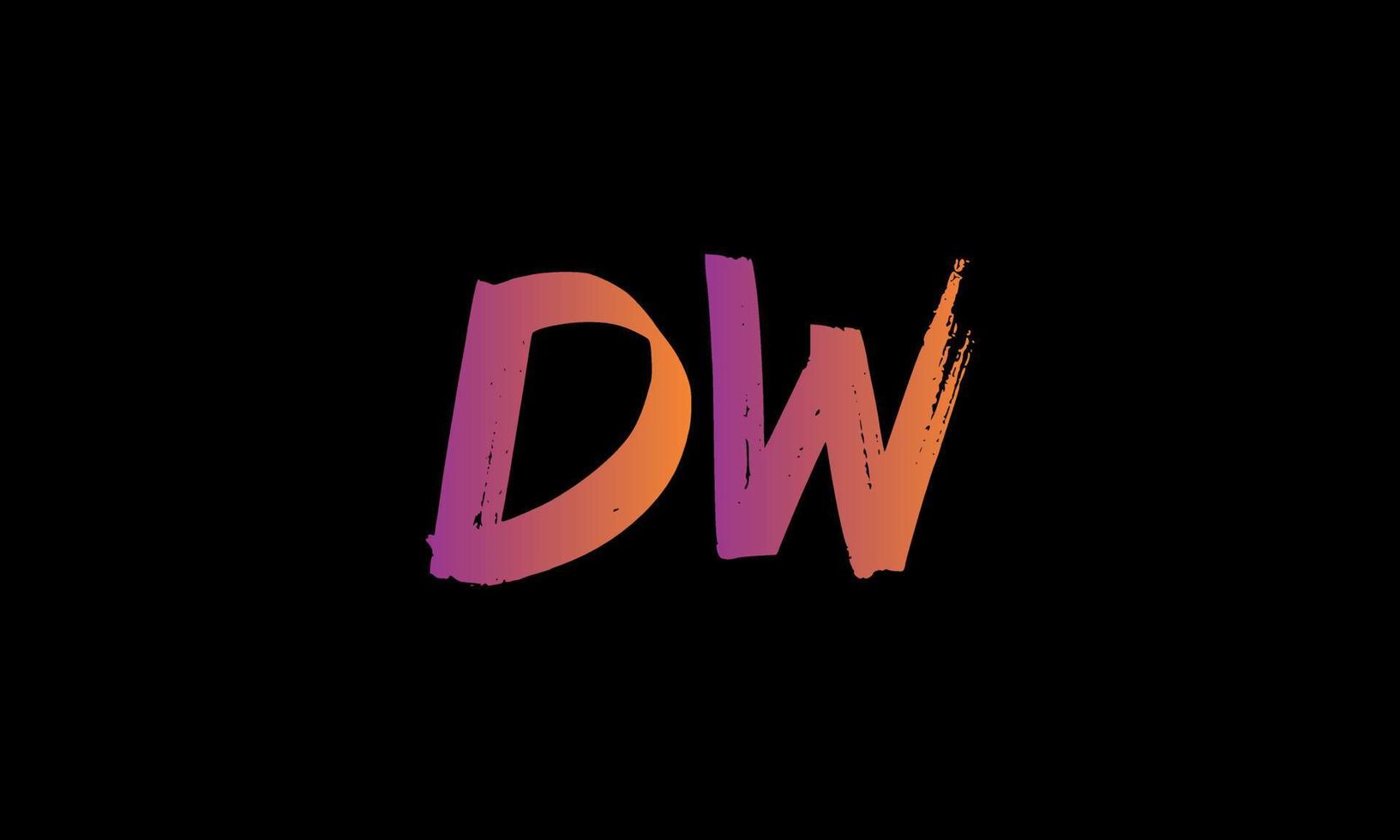 Initial Letter DW Logo. DW Brush Stock Letter Logo Design free vector file.