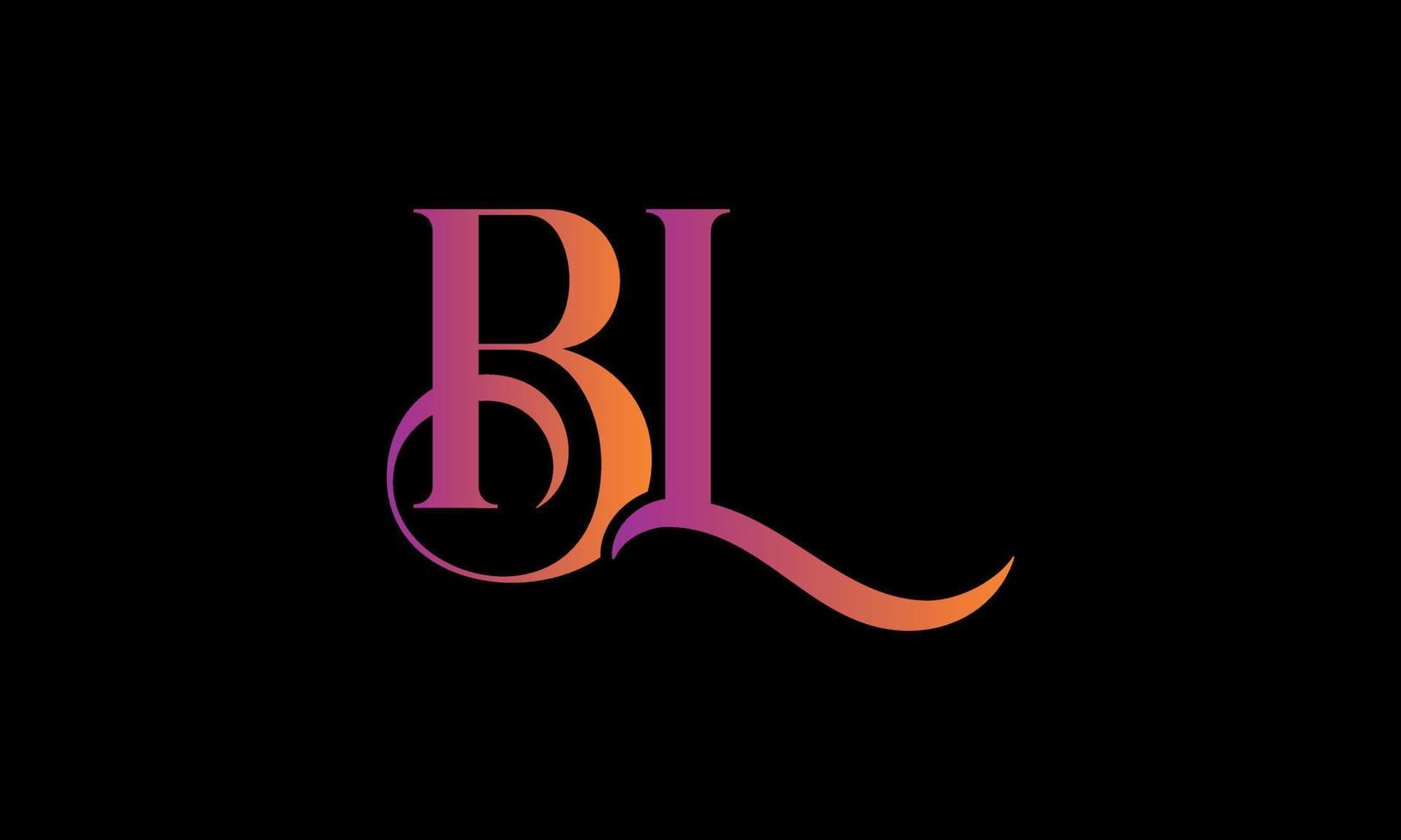 Initial Letter BL Logo. BL Stock Letter Logo Design Pro vector template.