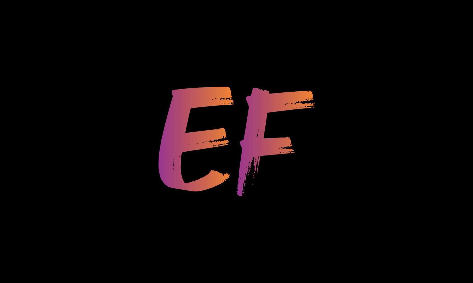 logotipo de la letra inicial ef. Archivo de vector libre de diseño de logotipo de letra común de pincel ef.