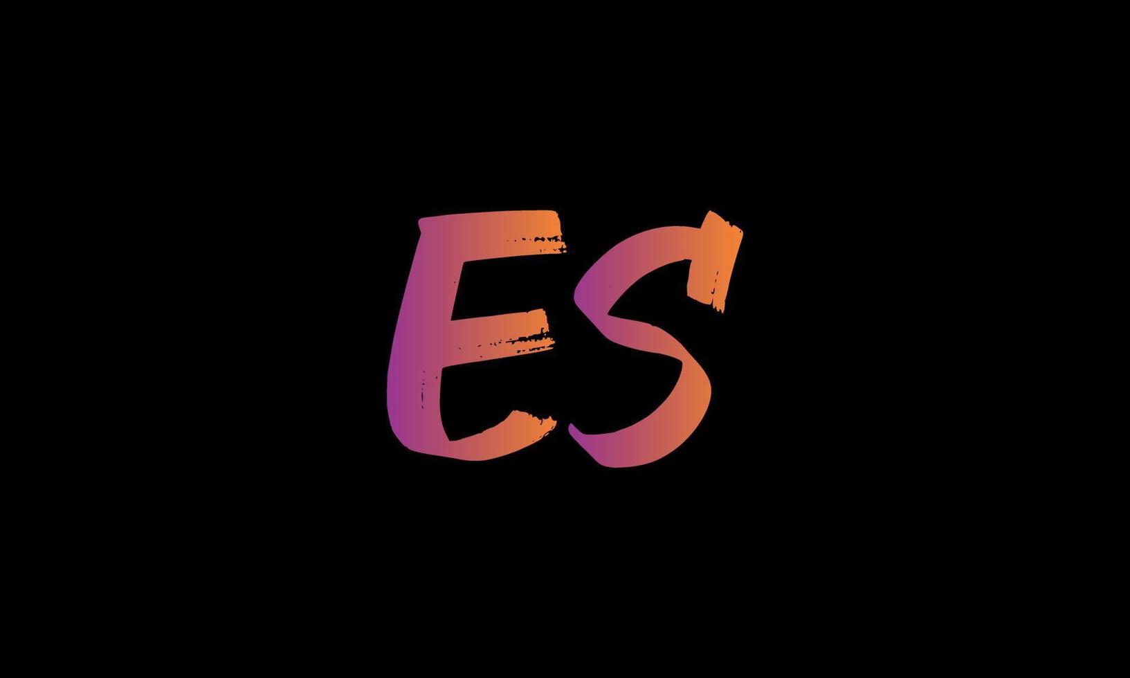 Initial Letter ES Logo. ES Brush Stock Letter Logo design vector