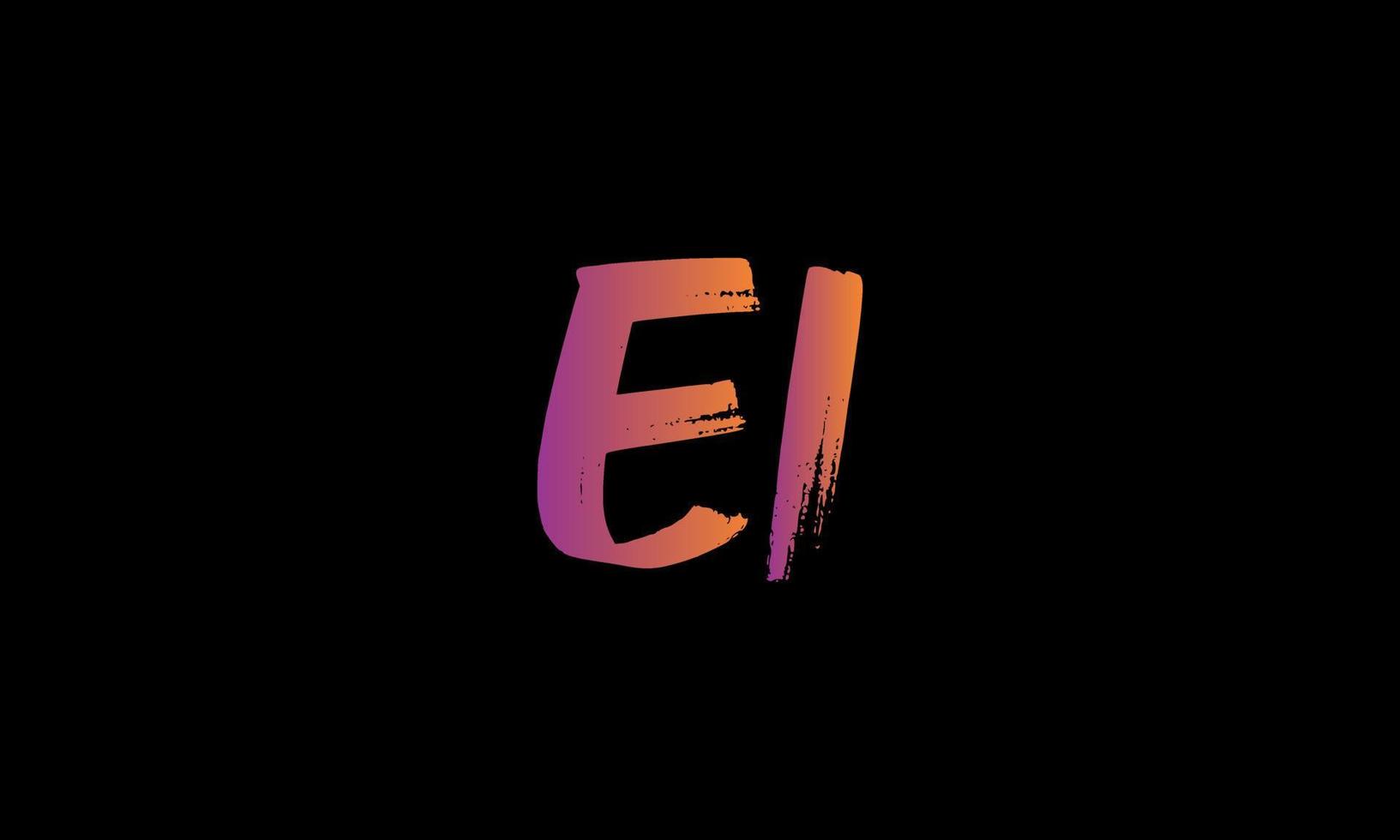 logotipo de la letra inicial ei. Archivo de vector libre de diseño de logotipo de letra común de pincel ei.