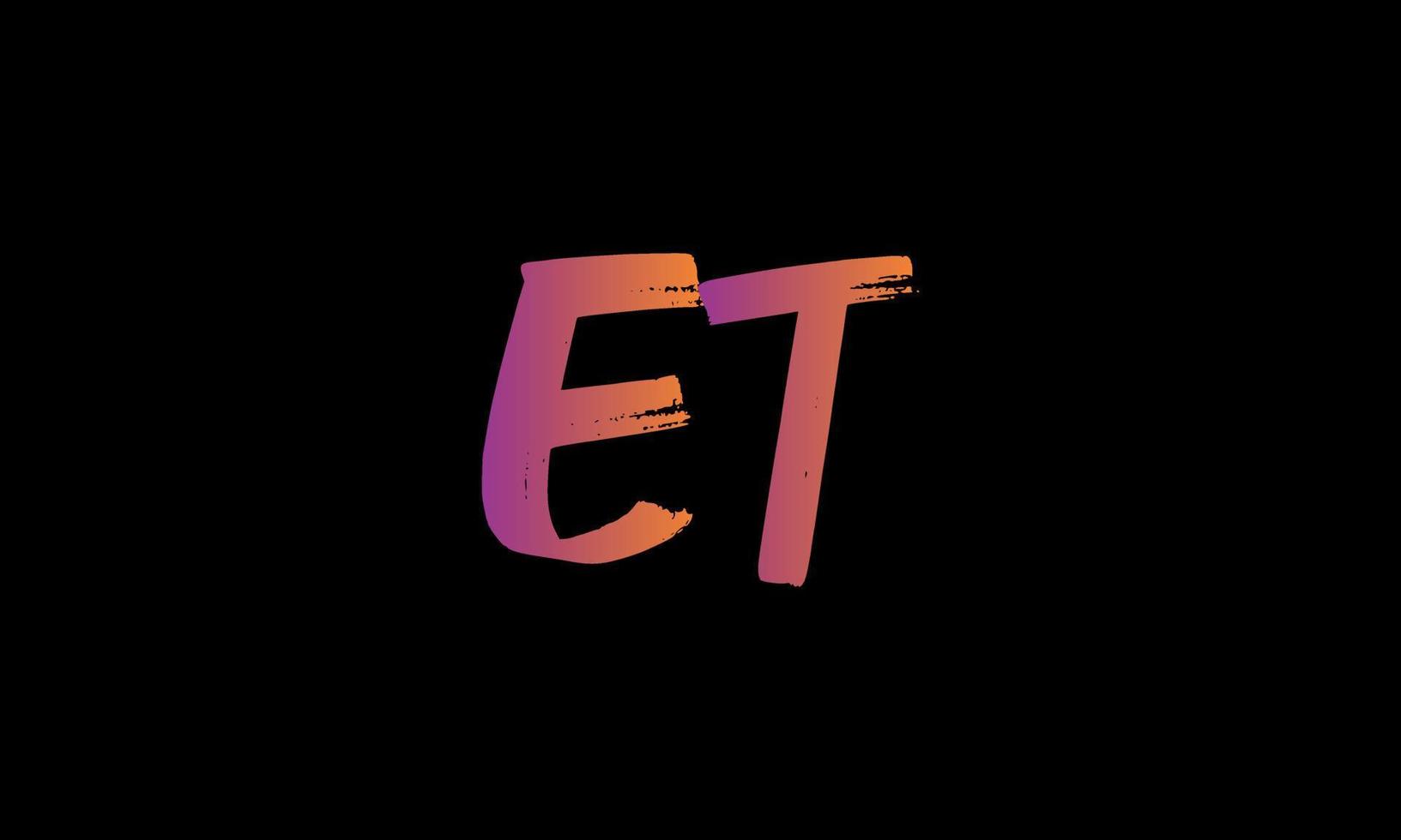 Initial Letter ET Logo. ET Brush Stock Letter Logo design vector