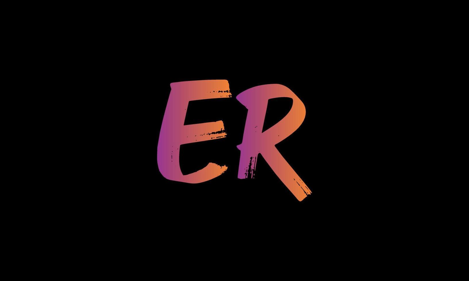 Initial Letter ER Logo. ER Brush Stock Letter Logo design vector