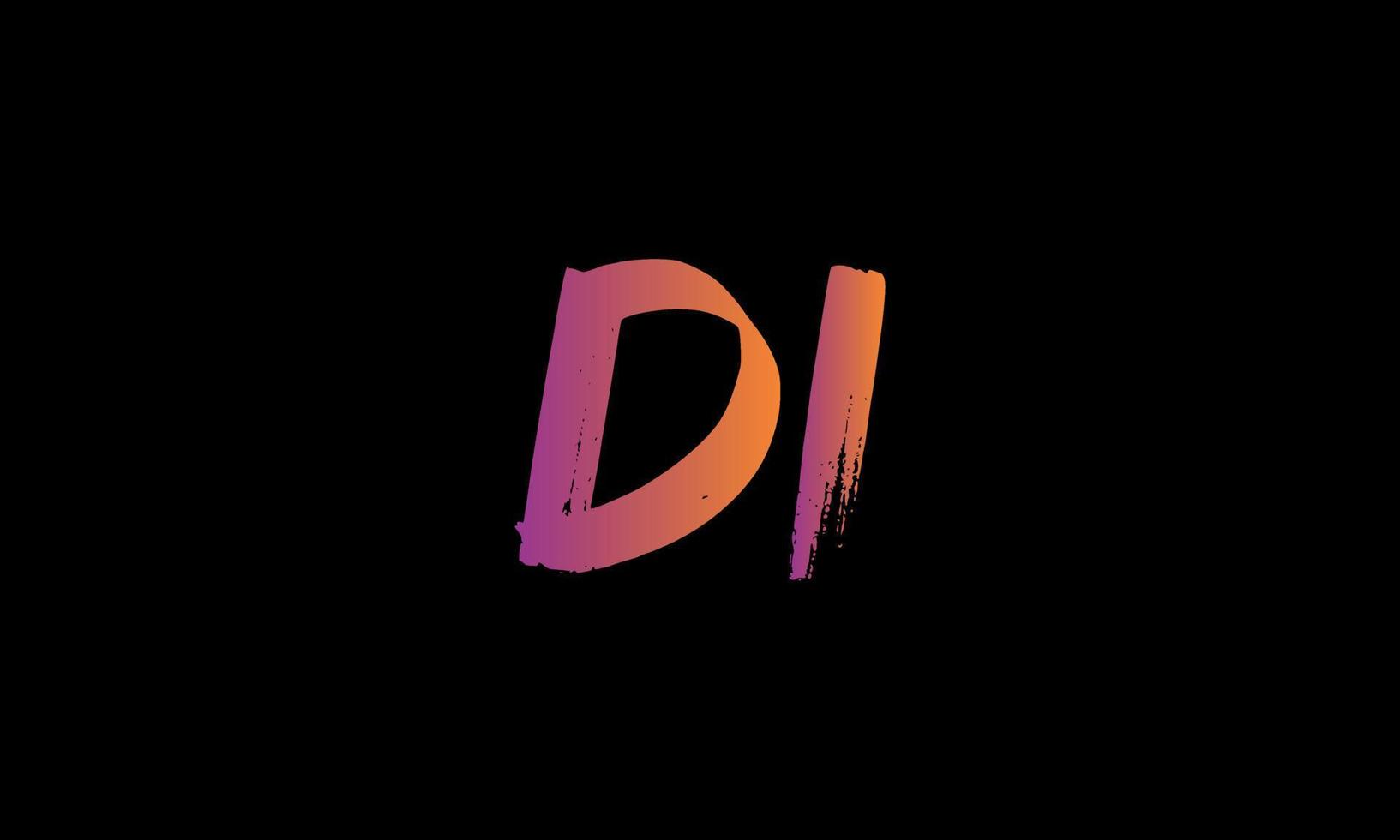 Initial Letter DI Logo. DI Brush Stock Letter Logo design Free vector template.