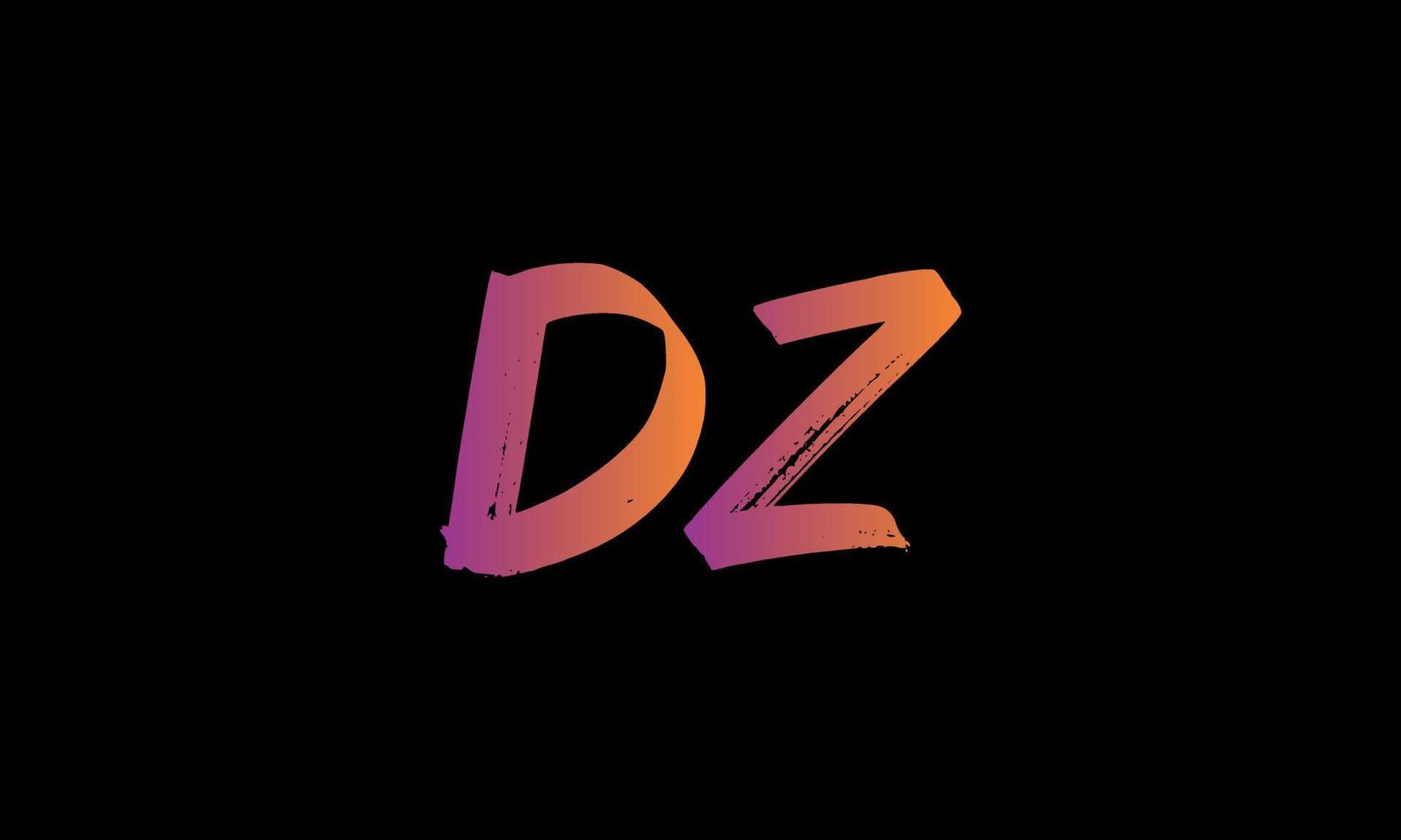 Initial Letter DZ Logo. DZ Brush Stock Letter Logo Design free vector file.