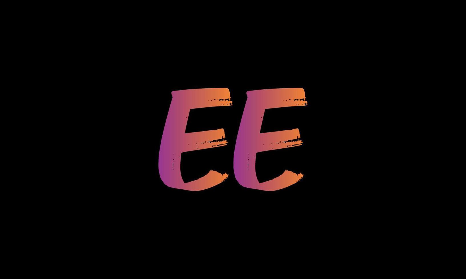 Initial Letter EE Logo. EE Brush Stock Letter Logo Design free vector file.