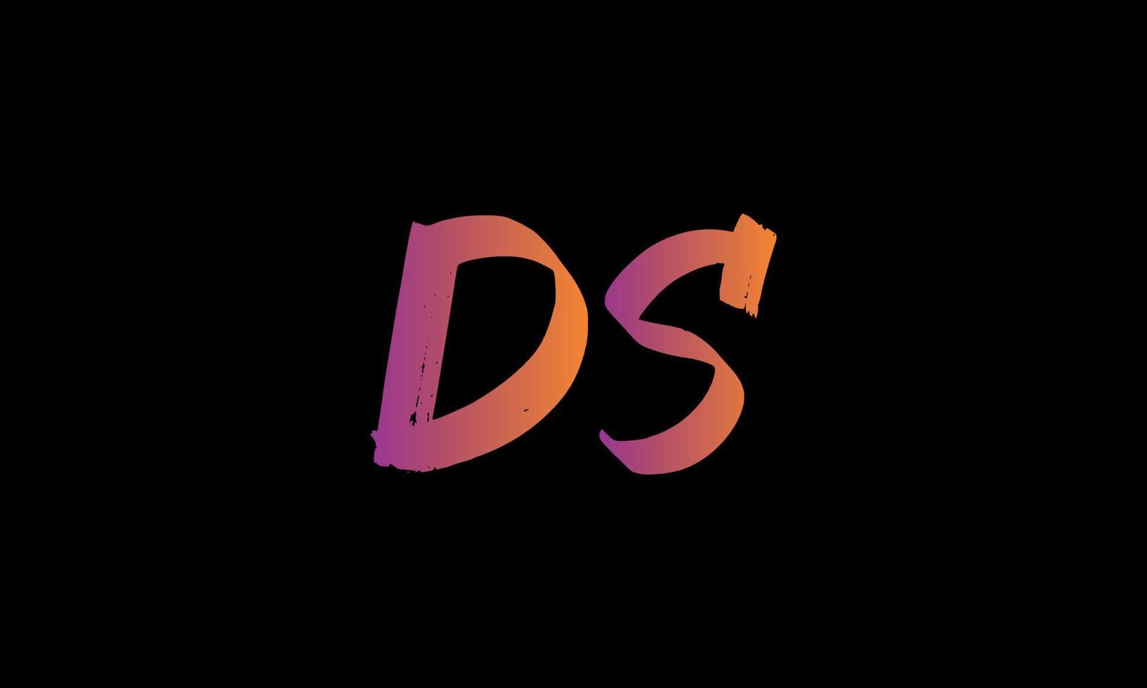 Initial Letter DS Logo. DS Brush Stock Letter Logo Design free vector file.