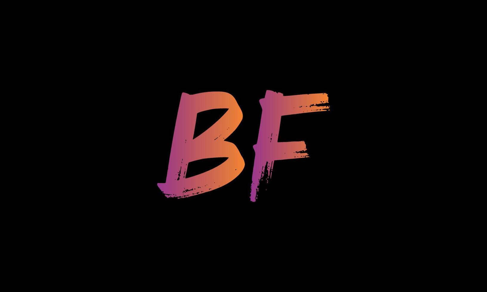 Initial Letter BF Logo. BF Brush Stock Letter Logo design Free vector template.