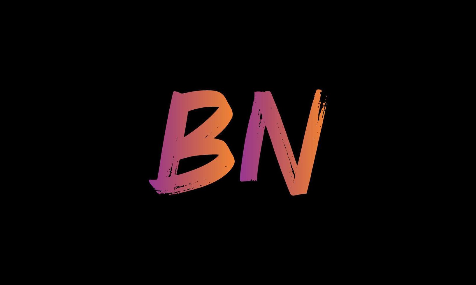 Initial Letter BN Logo. BN Brush Stock Letter Logo design Free vector template.