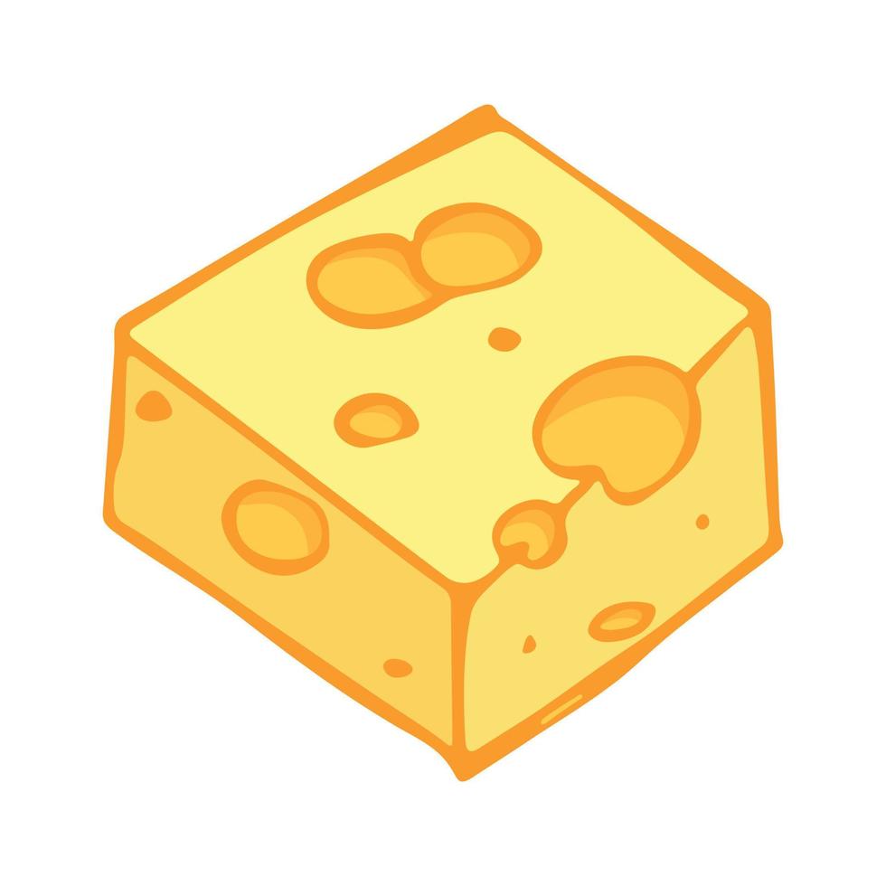 Hand drawn cheese parts and slices isolated on a white background. Cheese icon. Vector cheese clipart