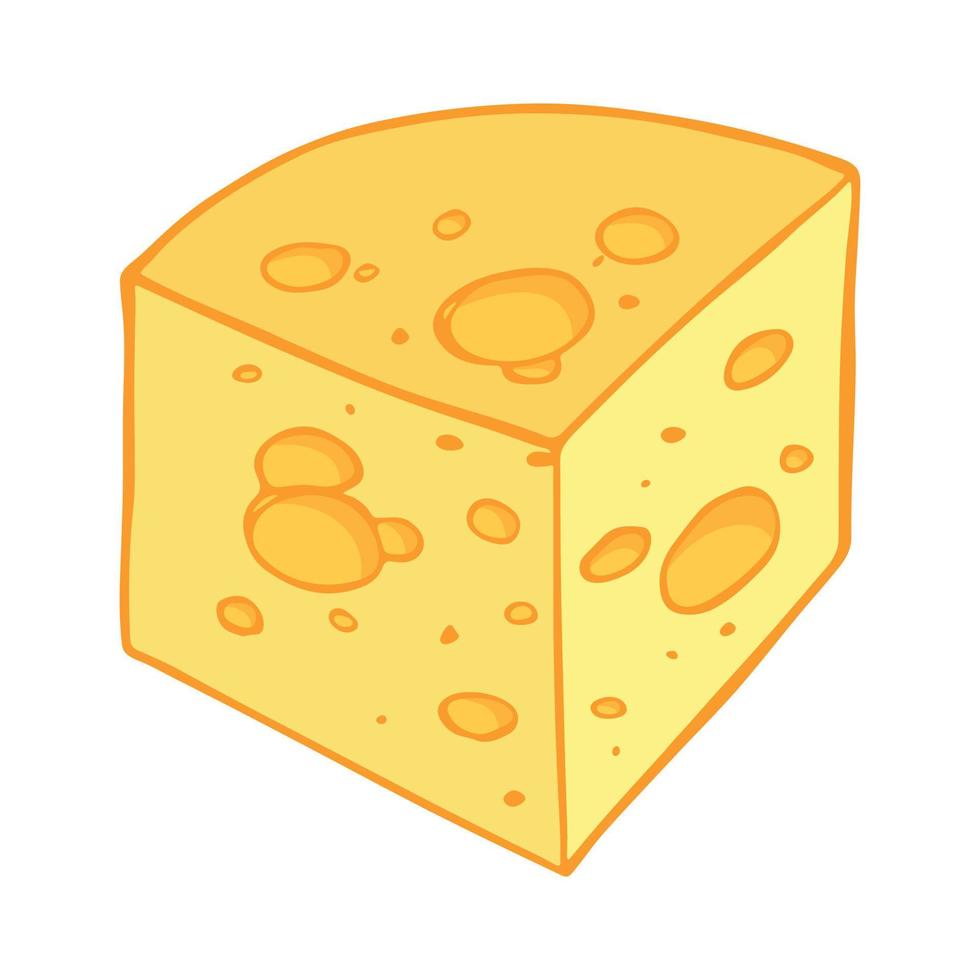 partes y lonchas de queso dibujadas a mano aisladas en un fondo blanco. icono de queso. Imágenes Prediseñadas de vector de queso