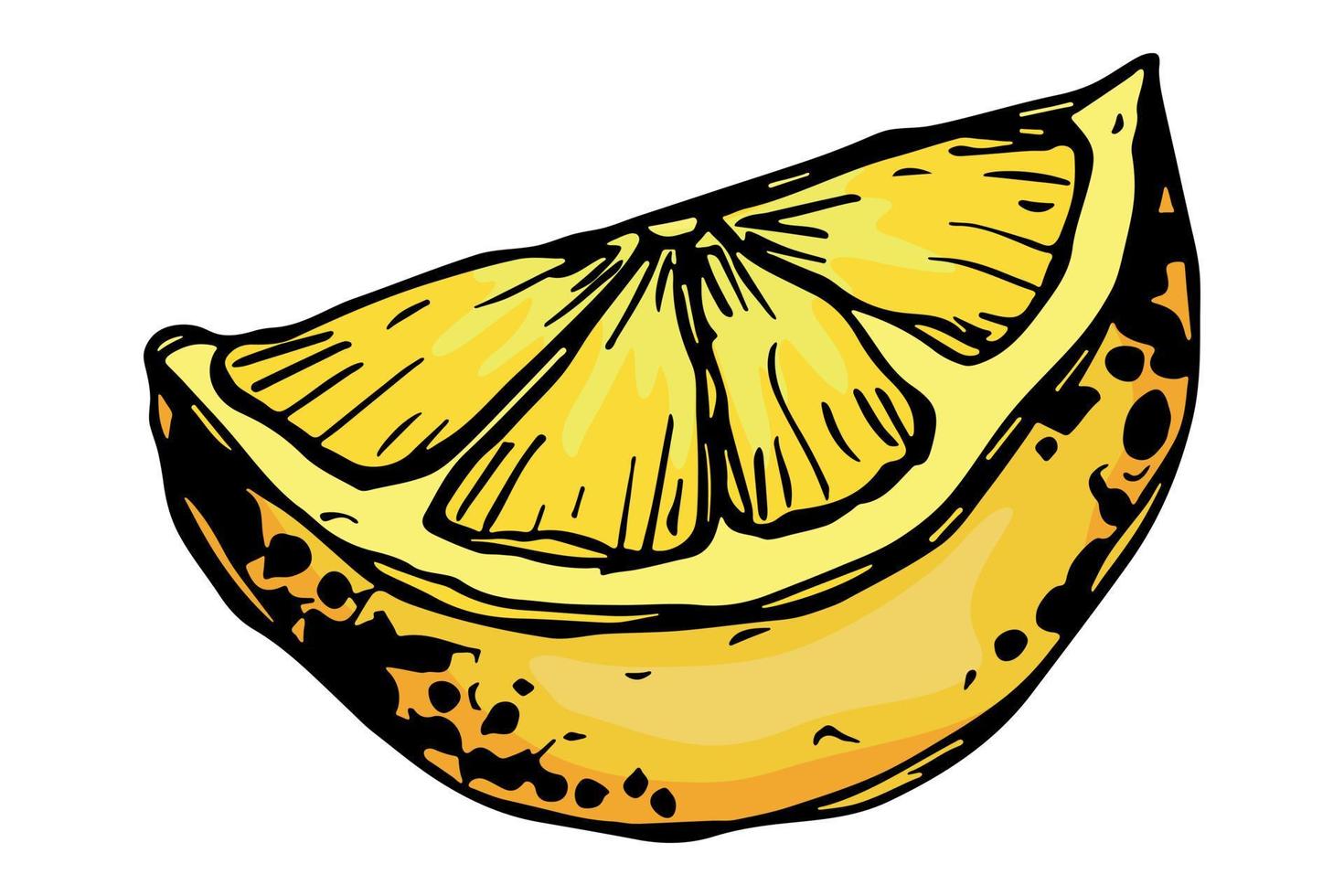 Vector lemon clipart. Hand drawn citrus icon. Fruit illustration. For print, web, design, decor