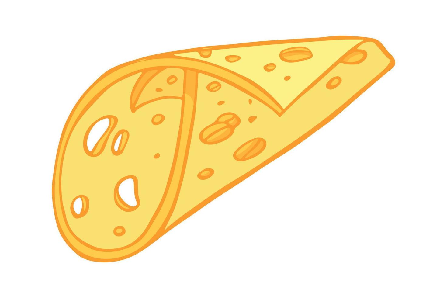 partes y lonchas de queso dibujadas a mano aisladas en un fondo blanco. icono de queso. Imágenes Prediseñadas de vector de queso