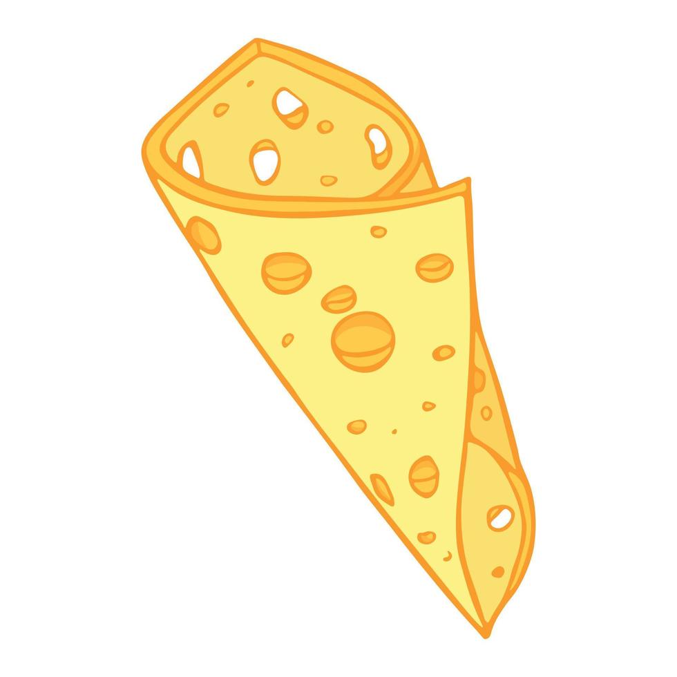 Hand drawn cheese parts and slices isolated on a white background. Cheese icon. Vector cheese clipart