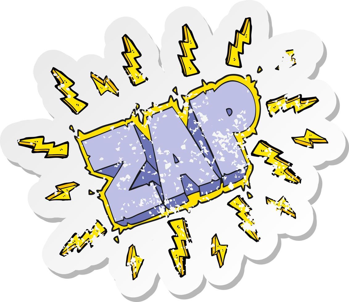 retro distressed sticker of a cartoon zap symbol vector