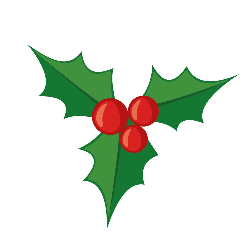 Christmas mistletoe icon in flat style isolated on white background. Vector illustration.