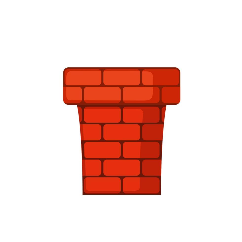 Red Chimney icon in flat style isolated on white background. Vector illustration.