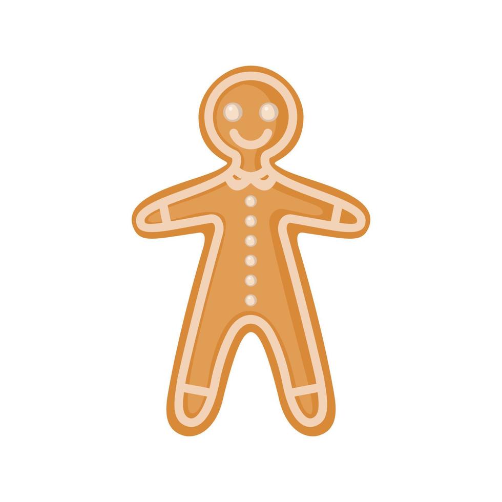 icono de hombre de pan de jengibre en estilo plano aislado sobre fondo blanco. ilustración vectorial vector