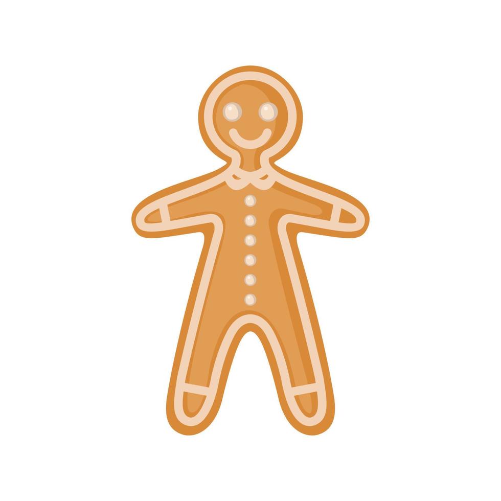 Gingerbread man icon in flat style isolated on white background. Vector