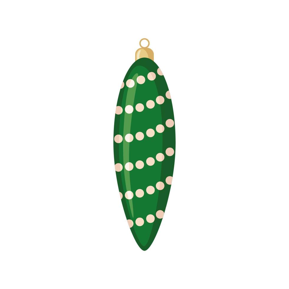 Christmas tree toy icon in flat style isolated on white background. Vector illustration.