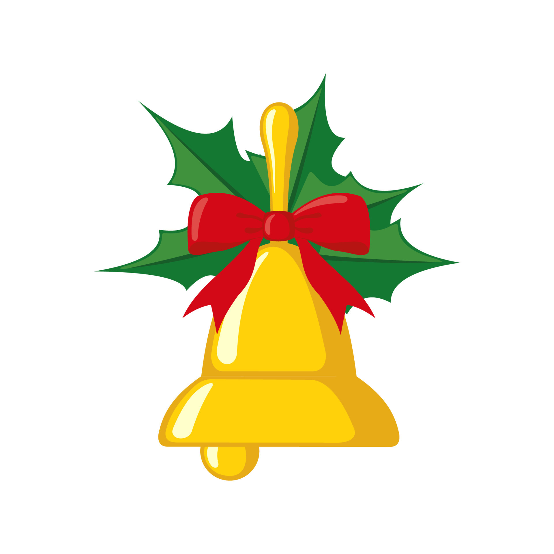 Christmas bell icon in flat style isolated on white background. Vector ...