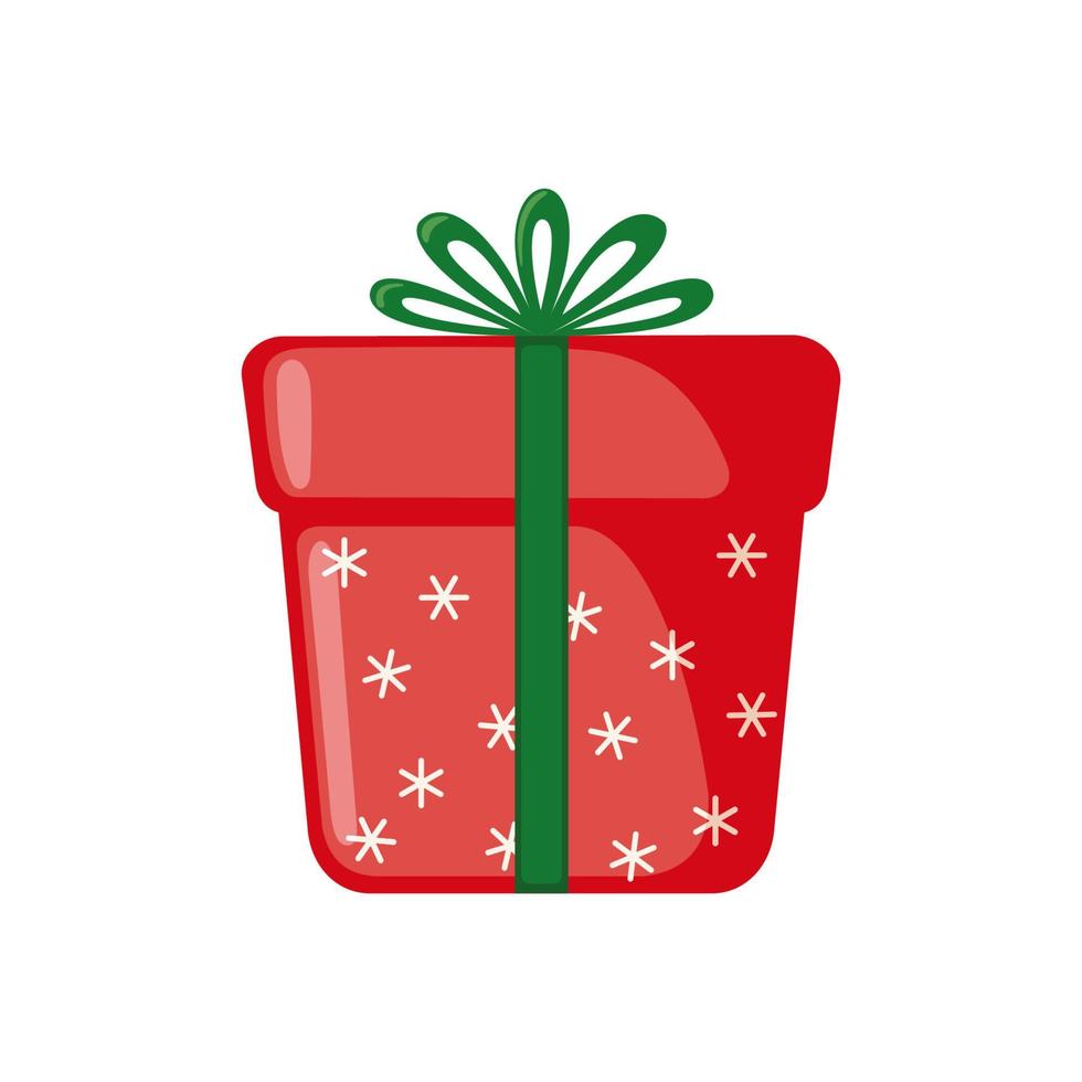 Christmas Gift icon in flat style isolated on white background. Vector illustration.