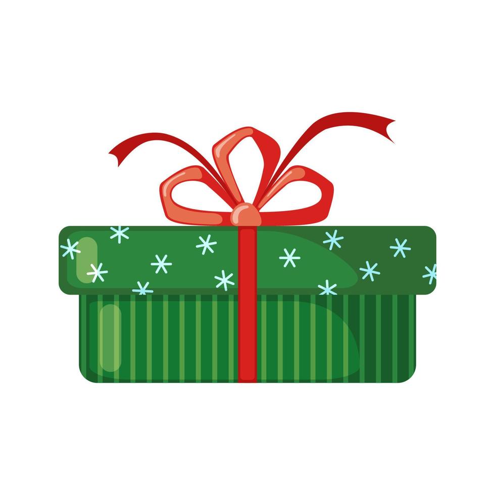 Christmas Gift icon in flat style isolated on white background. Vector illustration.