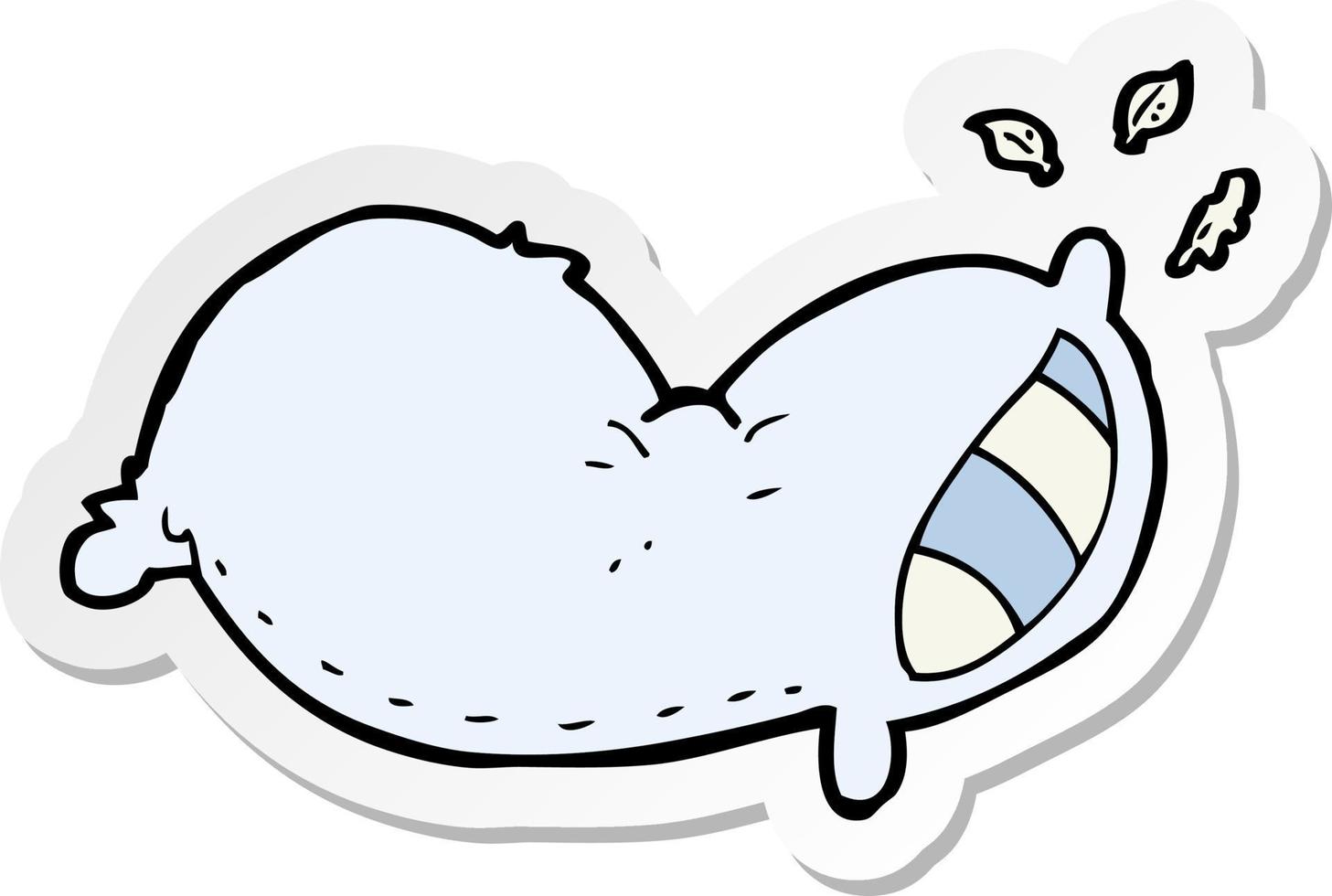 sticker of a cartoon pillow vector