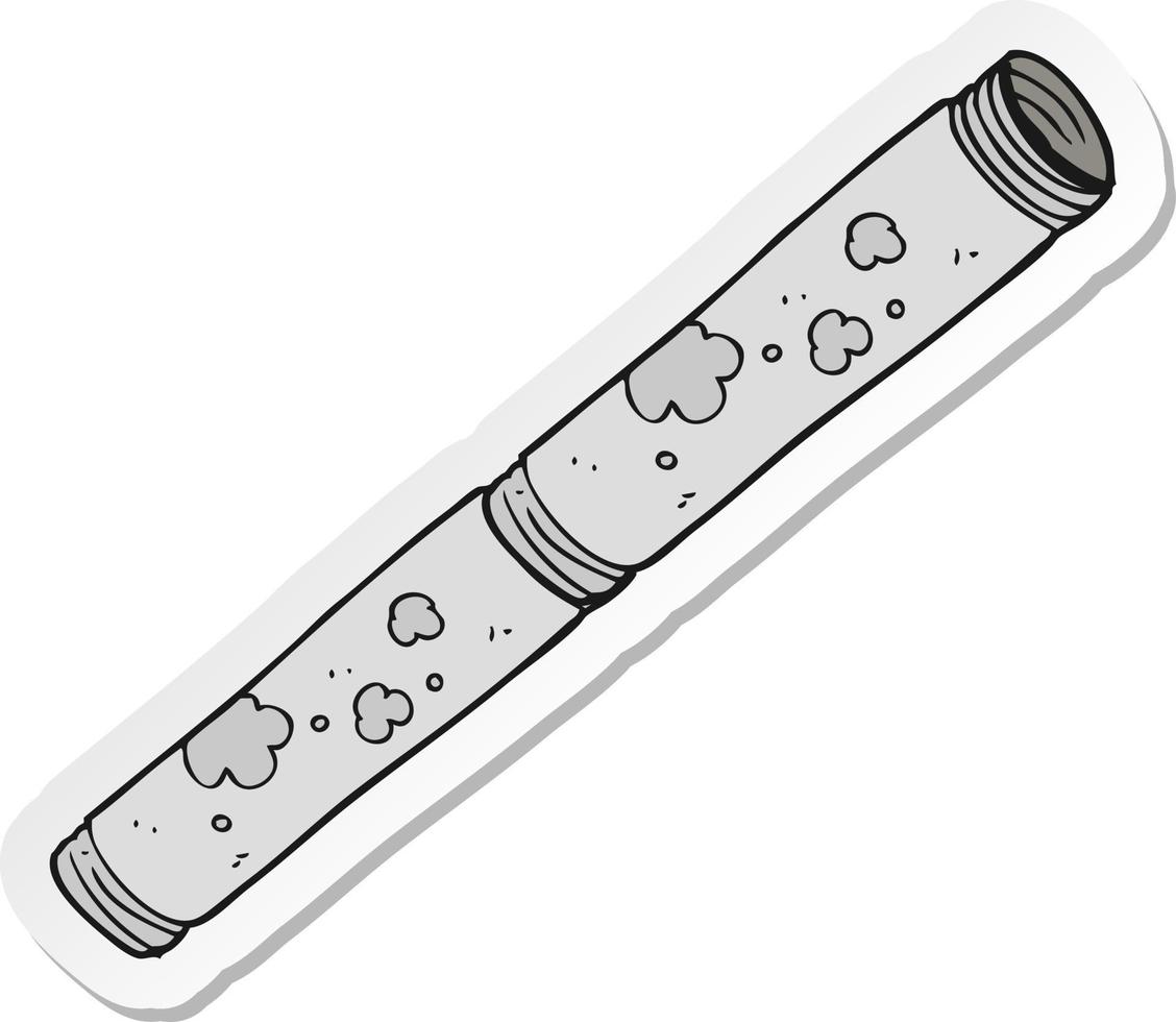 sticker of a cartoon old pipe vector