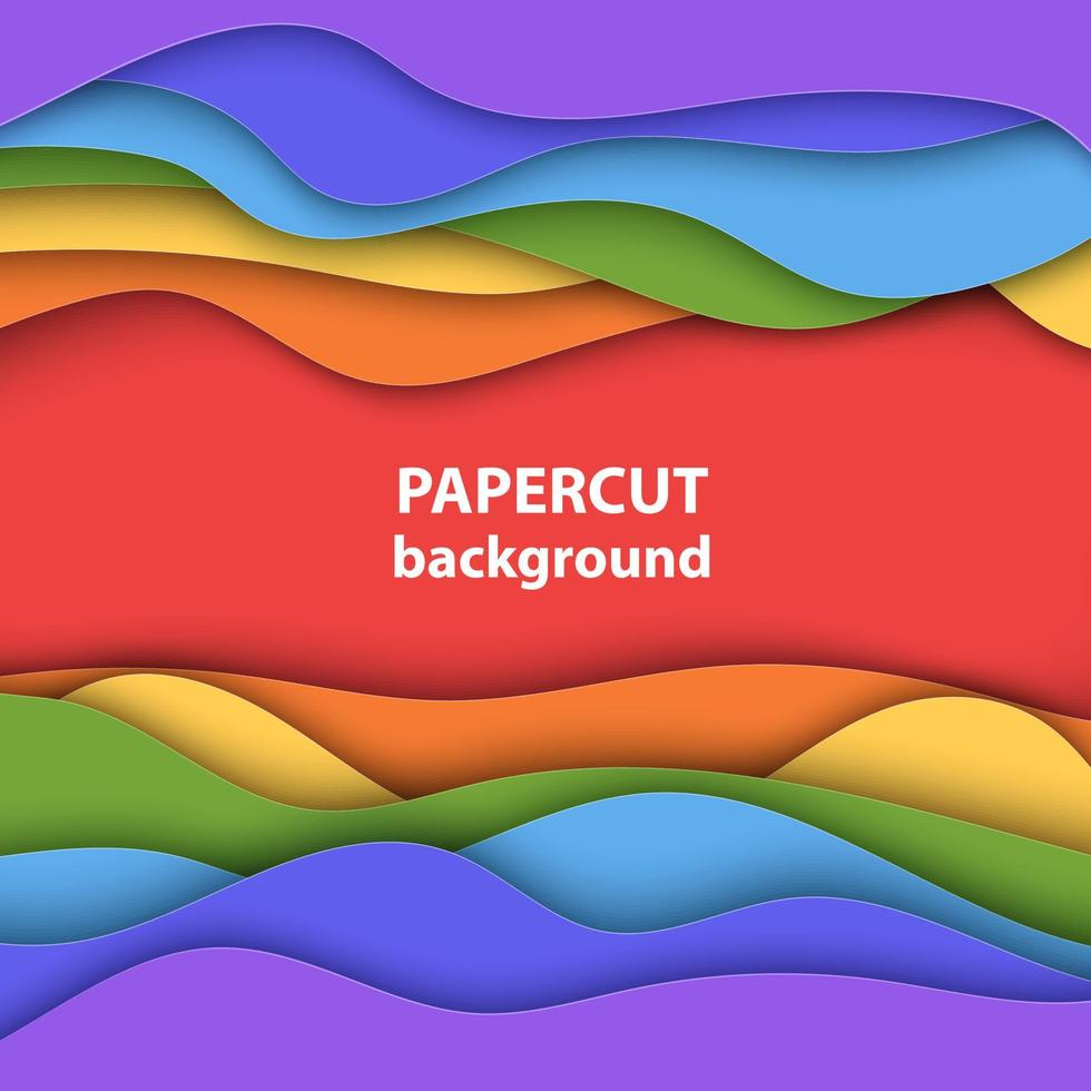 Vector background with LGBT flag, gay culture colors paper cut shapes. 3D abstract paper art style, design layout for business presentations, flyers, posters, prints, decoration, cards, brochures