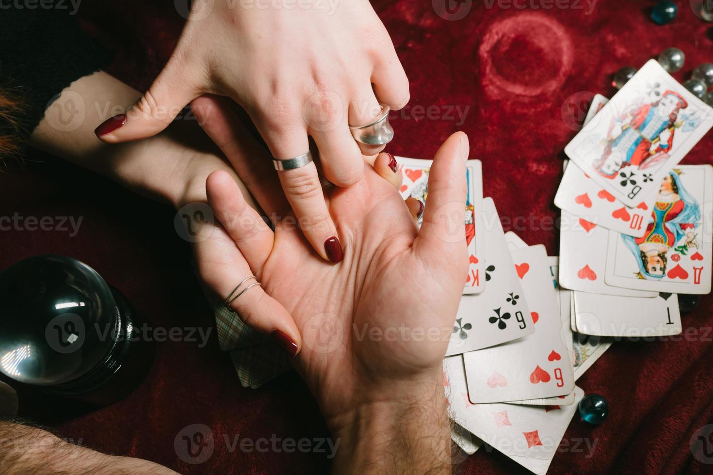 reading the lines hand in a man's hands photo