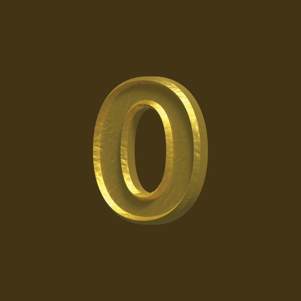 Zero Number 0 3D Vector Number Design Illustration