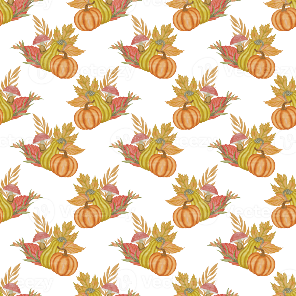 Autumn Fall Thanksgiving Seamless Repeat Pattern file png