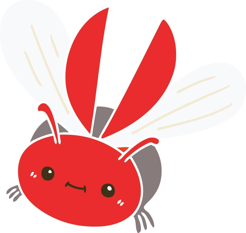 peculiar escarabajo volador de dibujos animados dibujados a mano vector