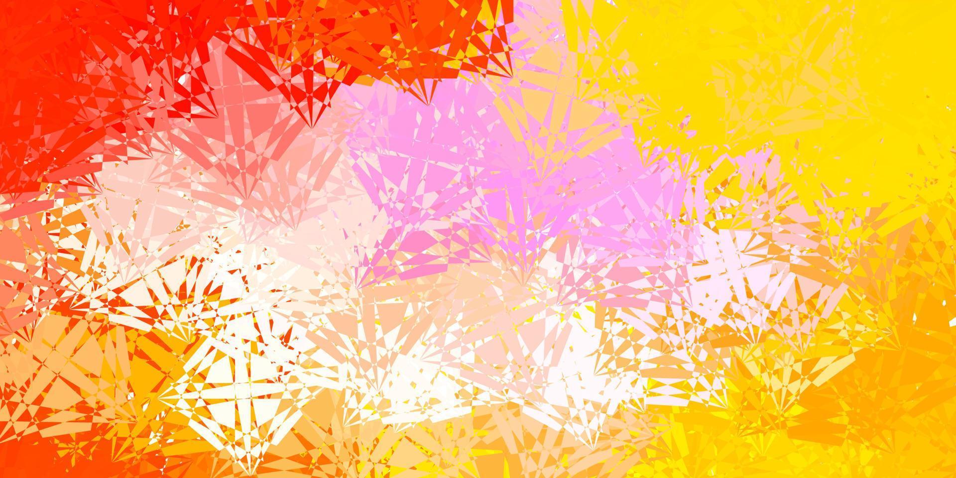 textura de vector rosa claro, amarillo con triángulos al azar.